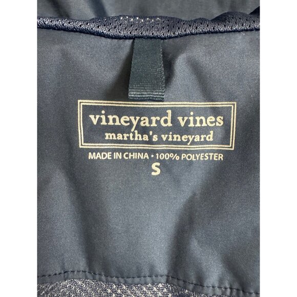 Vineyard Vines Rain Jacket Women S Stow Go Windbreaker Hoodie Navy Blue Pockets - Picture 10 of 12